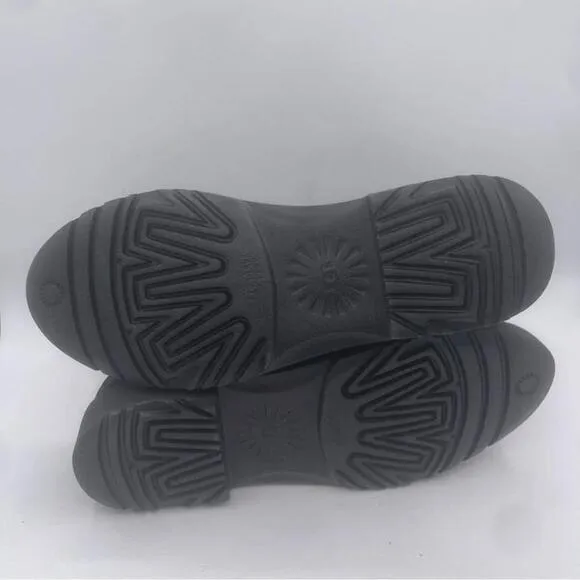 UGG ROMELY BLACK SUEDE WITH A LEATHER STRAP ATOUND CALF SIZE EU 37/US 6 NEW