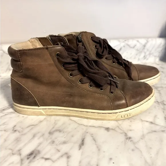 UGG Women’s Gradie Trainer Brown High-Top Sneakers Size 7.5