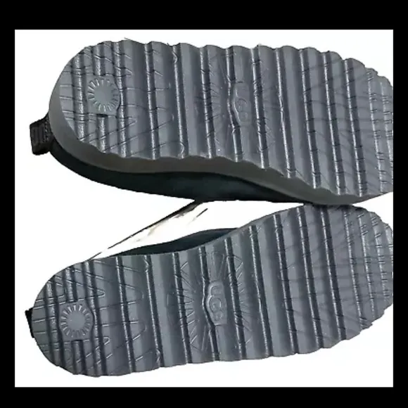 UGG Women's Super Moc Slipper Suede Black Platform Shoes Size 8