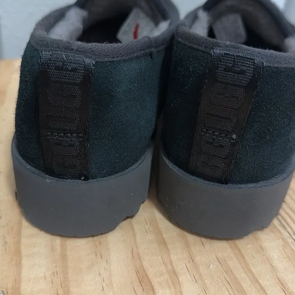 UGG Women's Super Moc Slipper Suede Black Platform Shoes Size 8