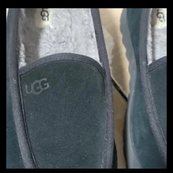 UGG Women's Super Moc Slipper Suede Black Platform Shoes Size 8