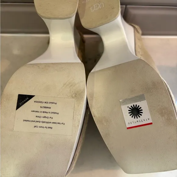 UGG x ECKHAUS LATTA Bone 'Boogie Platform'. See Pics , Some Flaws  Size 8