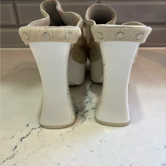 UGG x ECKHAUS LATTA Bone 'Boogie Platform'. See Pics , Some Flaws  Size 8