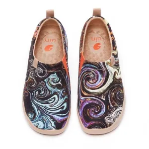 UIN Men's Sneaker Painted Canvas Slip-On Walking Travel Shoes (Starry Night)