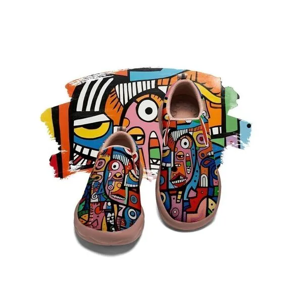 UIN Women's Graffiti Art Painted Walking Shoes Microfiber (EU39.5 no box 133)