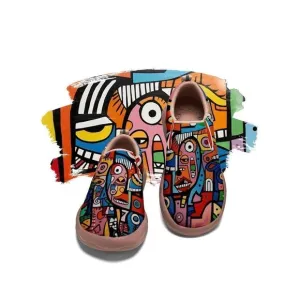 UIN Women's Graffiti Art Painted Walking Shoes Microfiber (EU39.5 no box 133)