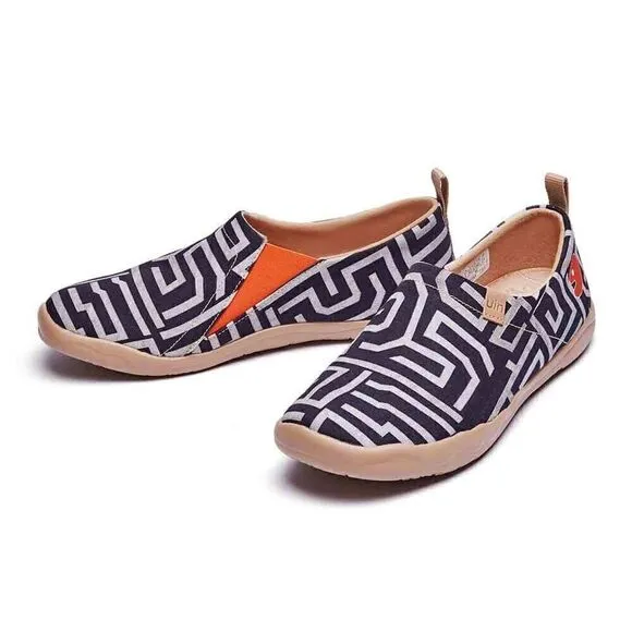 UIN Men's Casual Walking Shoes Canvas Loafers Comfort Sneaker (Thread of Maze)