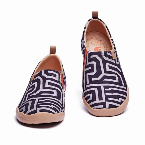 UIN Men's Casual Walking Shoes Canvas Loafers Comfort Sneaker (Thread of Maze)