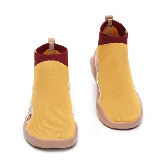 UIN Women's Shoes High Top Knitted Boots Sneaker (Rudbeckia II Madrid II )No Box