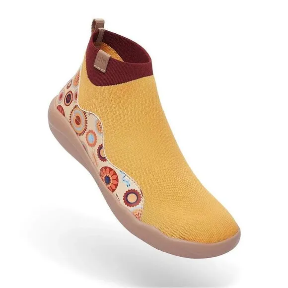 UIN Women's Shoes High Top Knitted Boots Sneaker (Rudbeckia II Madrid II )No Box