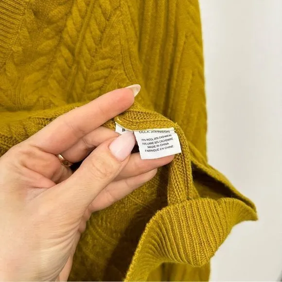 Ulla Johnson Puff Sleeve Sweater in Mustard Wool