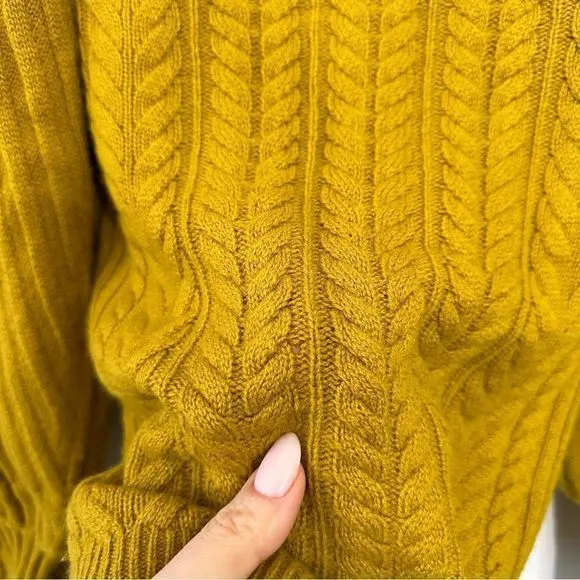 Ulla Johnson Puff Sleeve Sweater in Mustard Wool