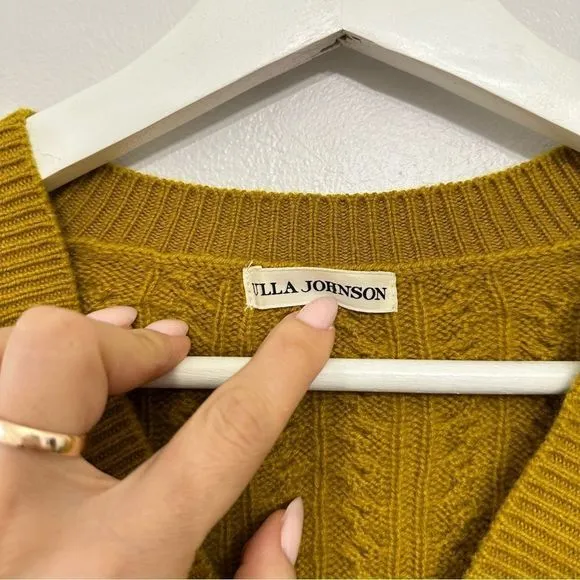 Ulla Johnson Puff Sleeve Sweater in Mustard Wool