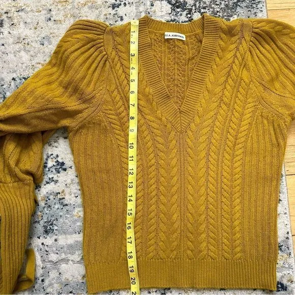 Ulla Johnson Puff Sleeve Sweater in Mustard Wool