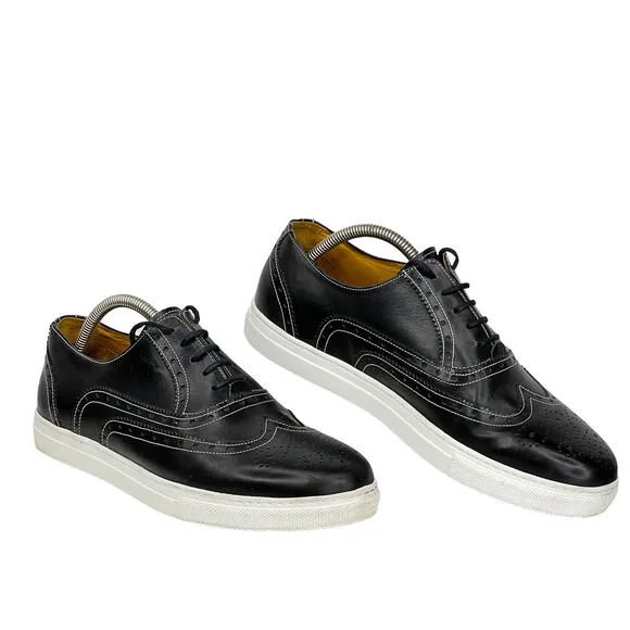 Undandy Brogue Leather Oxford Sneaker '92 by Hacket Black Low Top Shoes 42 8.5