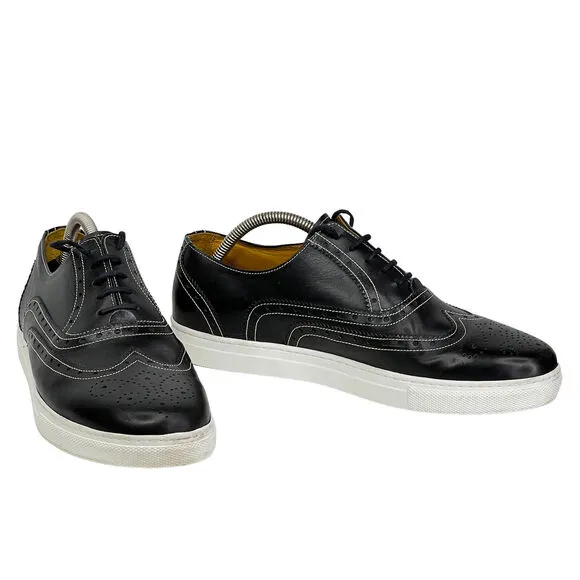 Undandy Brogue Leather Oxford Sneaker '92 by Hacket Black Low Top Shoes 42 8.5