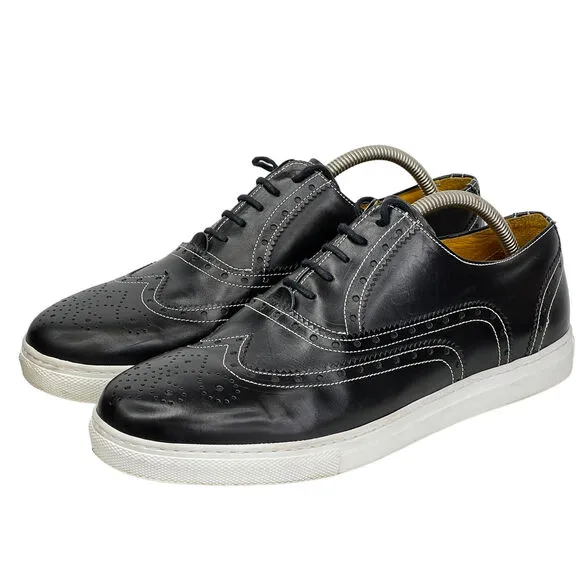 Undandy Brogue Leather Oxford Sneaker '92 by Hacket Black Low Top Shoes 42 8.5