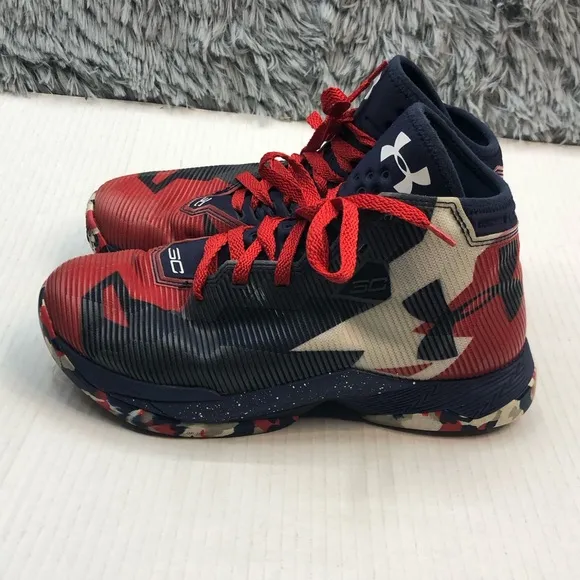 Under Armor Sneakers Steph Curry USA Top Gun Boys Size 6 Y Basketball Shoes