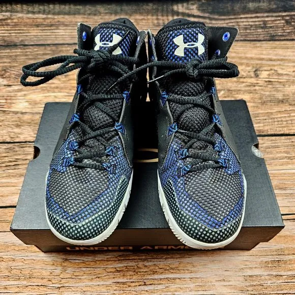 Under Armour Charged Men's 10 High Top Basketball Shoes Sneaker Blue Black