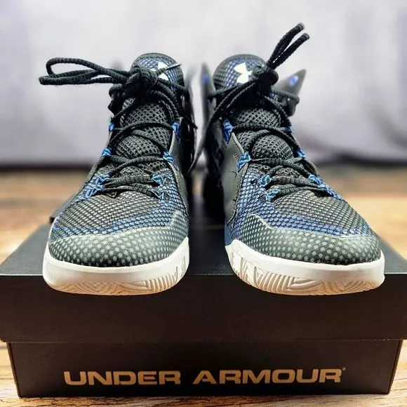 Under Armour Charged Men's 10 High Top Basketball Shoes Sneaker Blue Black