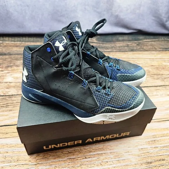 Under Armour Charged Men's 10 High Top Basketball Shoes Sneaker Blue Black