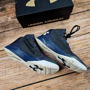 Under Armour Charged Men's 10 High Top Basketball Shoes Sneaker Blue Black