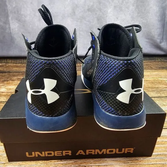 Under Armour Charged Men's 10 High Top Basketball Shoes Sneaker Blue Black