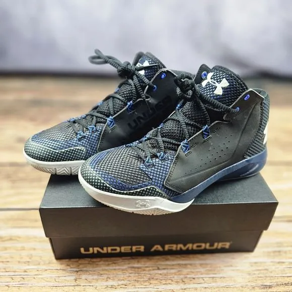 Under Armour Charged Men's 10 High Top Basketball Shoes Sneaker Blue Black