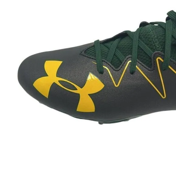 Under Armour Mens Nitro Football Shoes Green 1290962-013 Mid Top Cleats 12M New