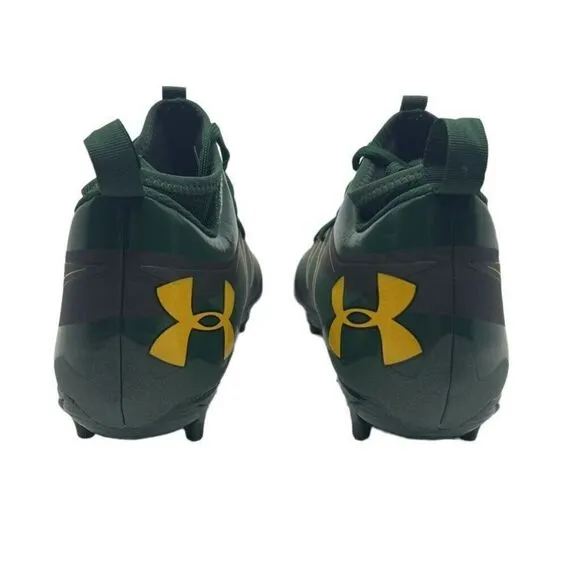 Under Armour Mens Nitro Football Shoes Green 1290962-013 Mid Top Cleats 12M New