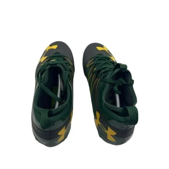 Under Armour Mens Nitro Football Shoes Green 1290962-013 Mid Top Cleats 12M New