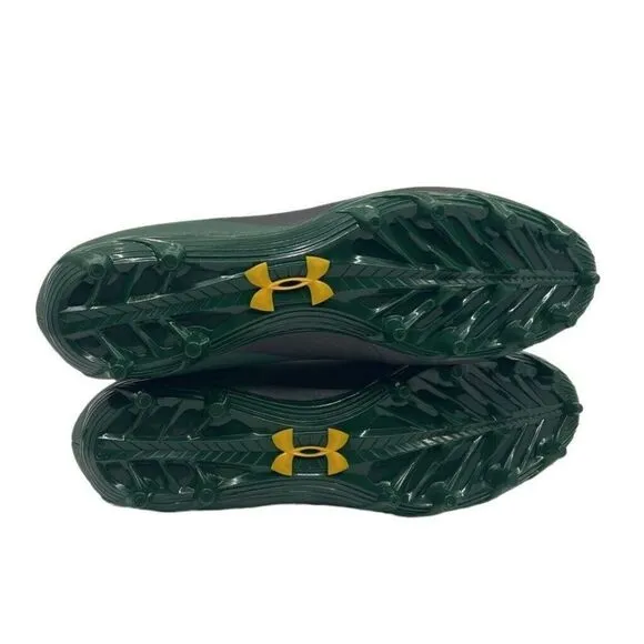 Under Armour Mens Nitro Football Shoes Green 1290962-013 Mid Top Cleats 12M New