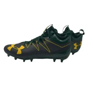 Under Armour Mens Nitro Football Shoes Green 1290962-013 Mid Top Cleats 12M New