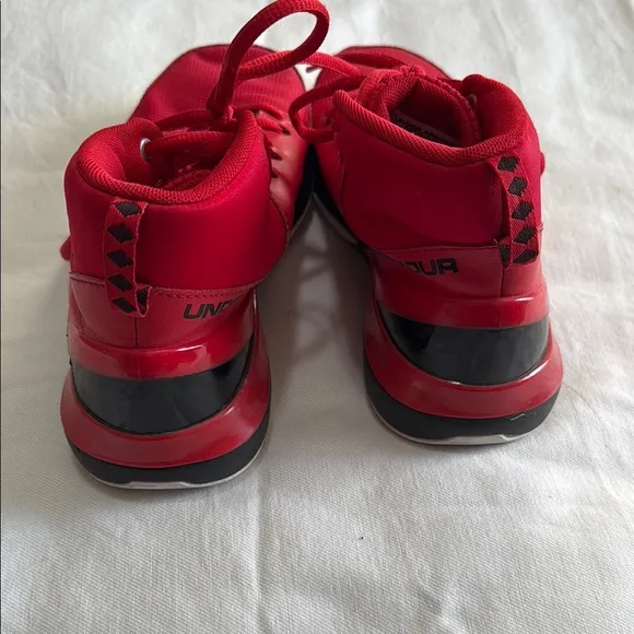 Under Armour Red High-Top Basketball Shoes, 5