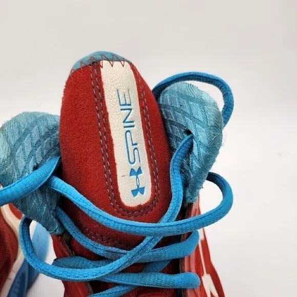 Under Armour Shoes Mens 10 M Spine Crimson Teal Blue 1238198-601 Hi Top Sneaker