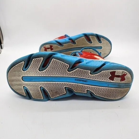 Under Armour Shoes Mens 10 M Spine Crimson Teal Blue 1238198-601 Hi Top Sneaker