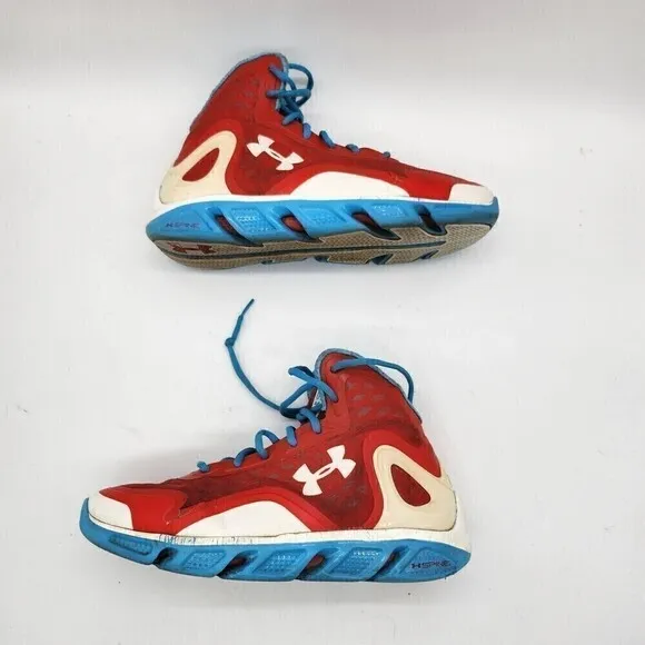 Under Armour Shoes Mens 10 M Spine Crimson Teal Blue 1238198-601 Hi Top Sneaker