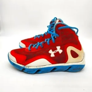 Under Armour Shoes Mens 10 M Spine Crimson Teal Blue 1238198-601 Hi Top Sneaker