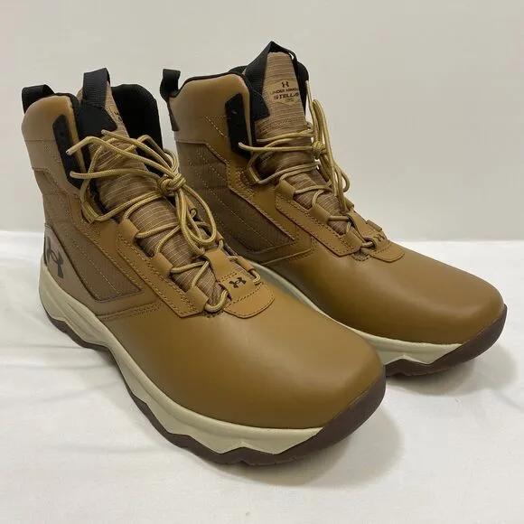 Under Armour Stellar G2 Tactical Boots Men's 11.5 Lite Brown 6&quot; Leather High Top