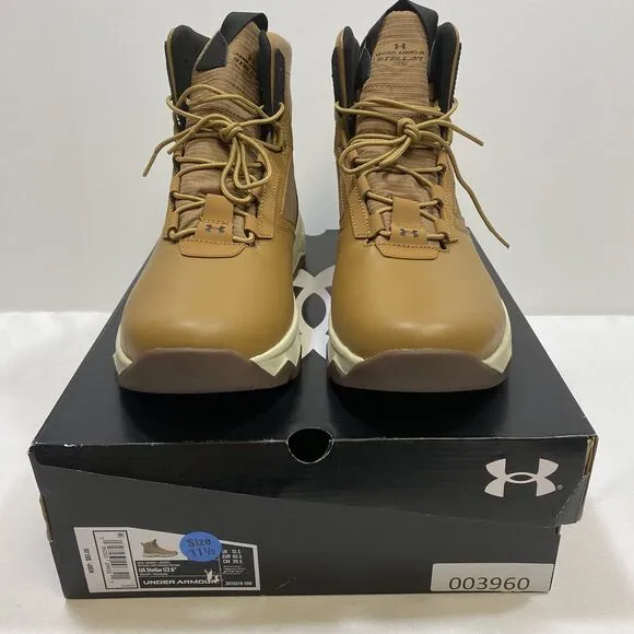 Under Armour Stellar G2 Tactical Boots Men's 11.5 Lite Brown 6&quot; Leather High Top