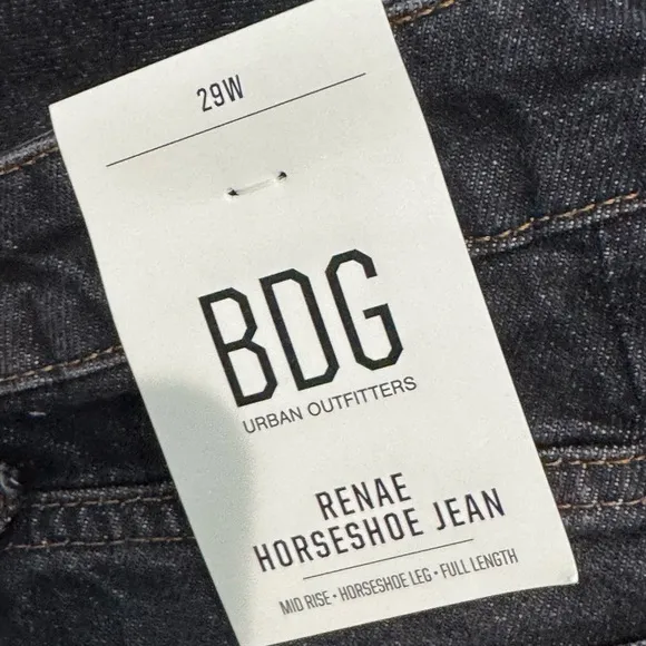 Urban Outfitters BDG Renae Horseshoe Jeans - Black Wash, Size 29 (NWT)