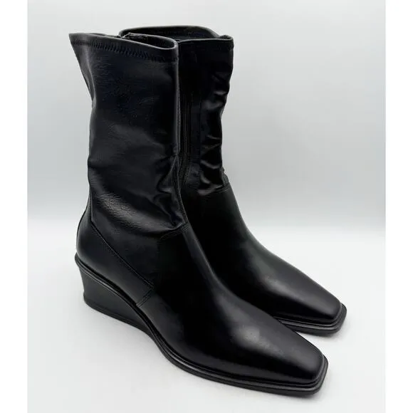 Vagabond Shoemakers Womens Aino Wedge Bootie EU 40 US 10 Black Leather NIB