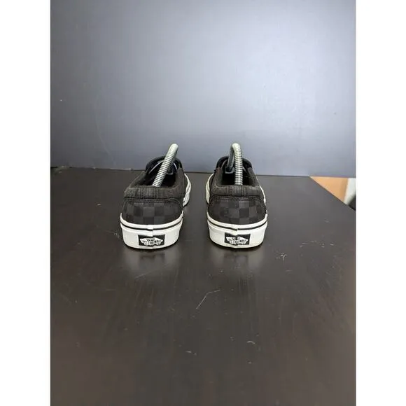 VANS Asher Checkerboard Slip On Shoes Sneakers Skateboarding Skater Gray Black