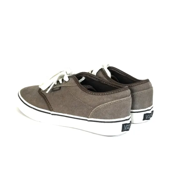 Vans Atwood Washed Brown Canvas Low Top Skater Shoes Sneakers Mens Size 7.5