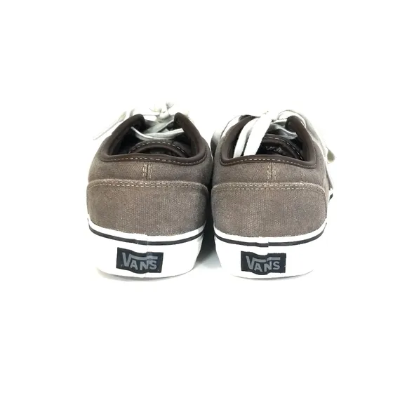 Vans Atwood Washed Brown Canvas Low Top Skater Shoes Sneakers Mens Size 7.5
