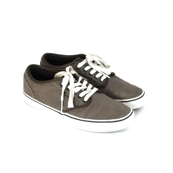 Vans Atwood Washed Brown Canvas Low Top Skater Shoes Sneakers Mens Size 7.5