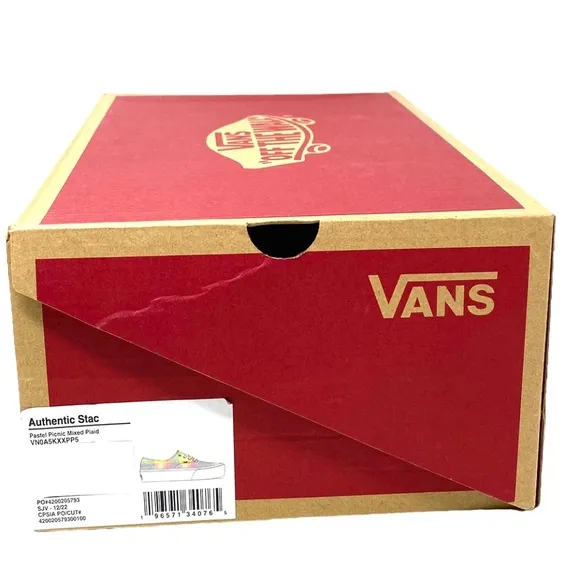 VANS Authentic Platform Shoes Pastel Picnic Canvas Multi Women Size VN0A5KXXPP5