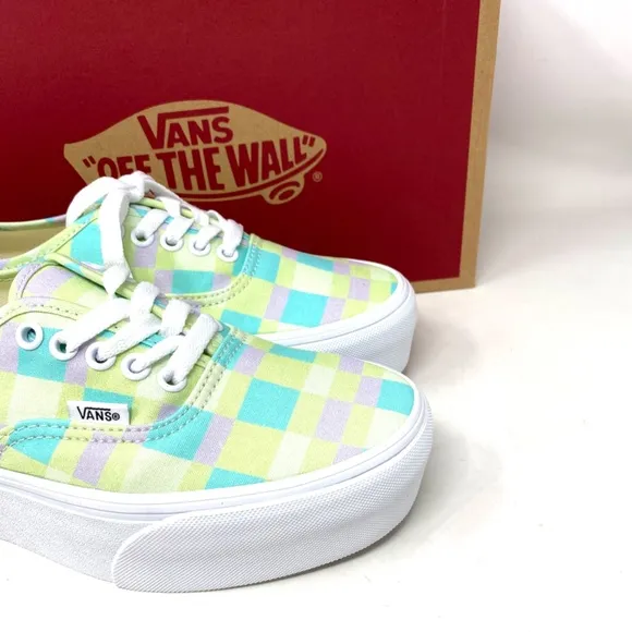 VANS Authentic Platform Shoes Pastel Picnic Canvas Multi Women Size VN0A5KXXPP5