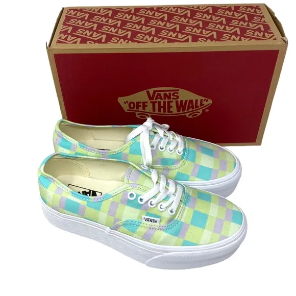 VANS Authentic Platform Shoes Pastel Picnic Canvas Multi Women Size VN0A5KXXPP5