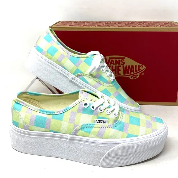 VANS Authentic Platform Shoes Pastel Picnic Canvas Multi Women Size VN0A5KXXPP5